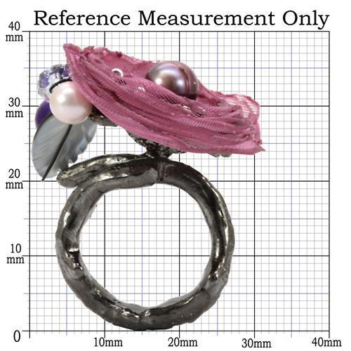 LOA600 - Antique Tone Brass Ring with Assorted  in Multi Color