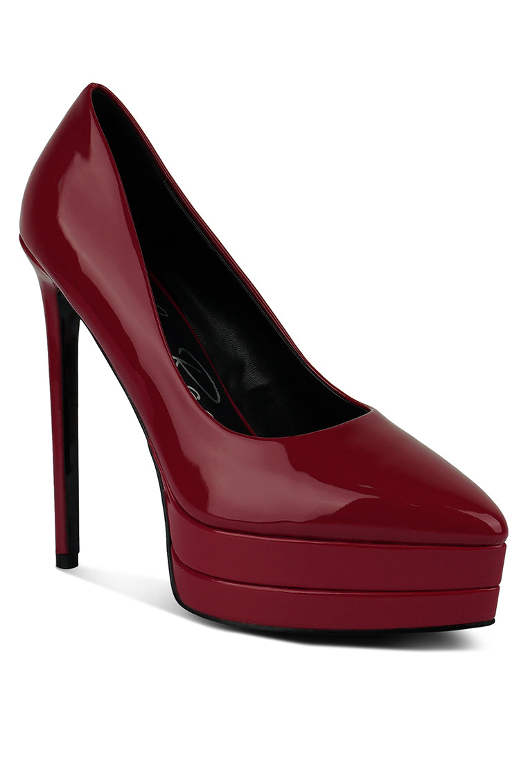 Cuddles Patent Faux Leather Platform Stiletto Pumps