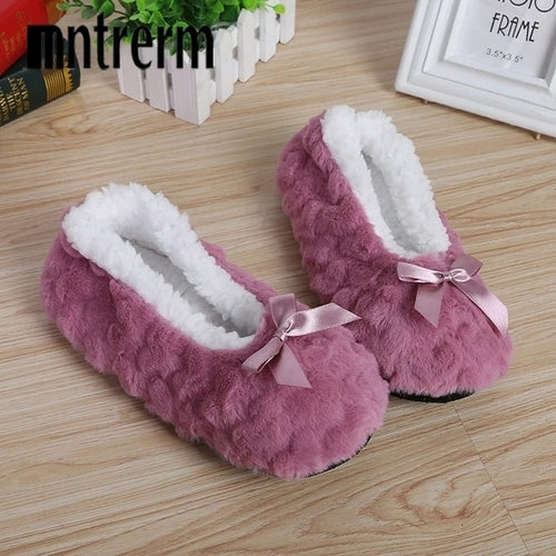 Mntrerm New Cute 2022 Indoor Home Slippers Warm Soft Plush Slippers