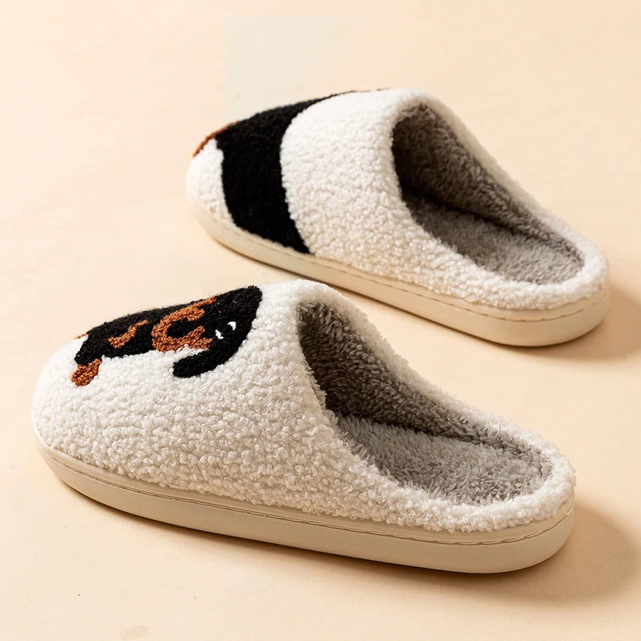 Cartoon Cute and Interesting Dachshund Dog Women Slippers Indoor Warm