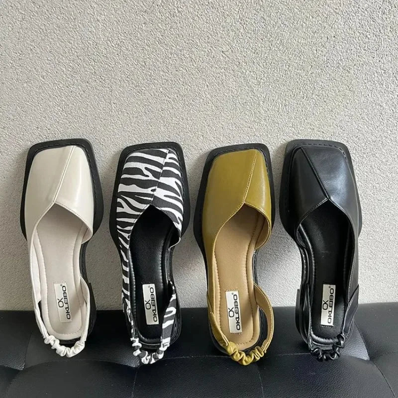 2024 Summer Elegant Ladies Sandals Fashion Ladies Elastic Band Flat