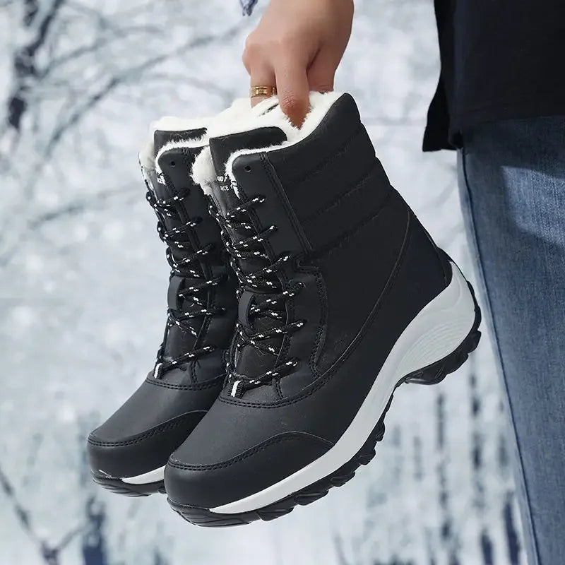 Snow Boots Women Platform Boots Non-slip Women Winter Shoes Fur Warm