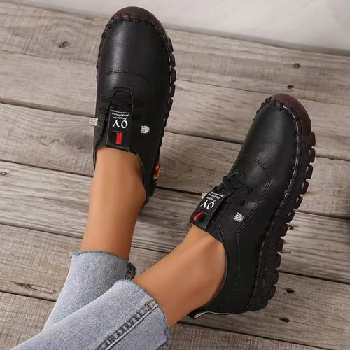 Women Vulcanized Shoes Pu Leather Casual Shoes Soft Comfortable Flat