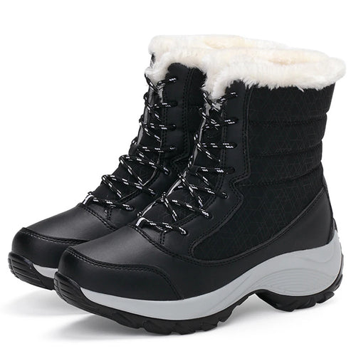 Snow Boots Women Platform Boots Non-slip Women Winter Shoes Fur Warm