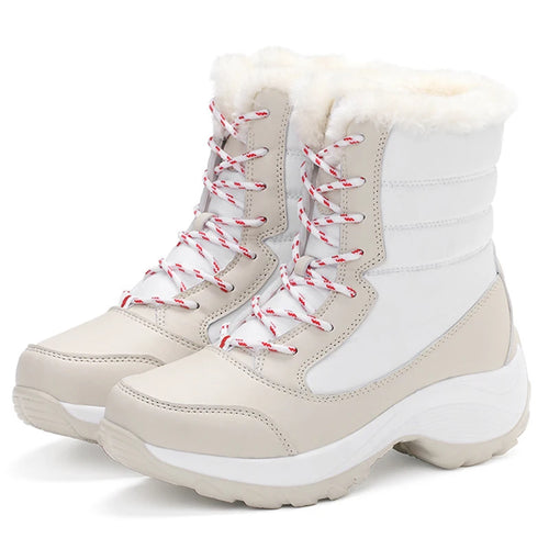 Snow Boots Women Platform Boots Non-slip Women Winter Shoes Fur Warm