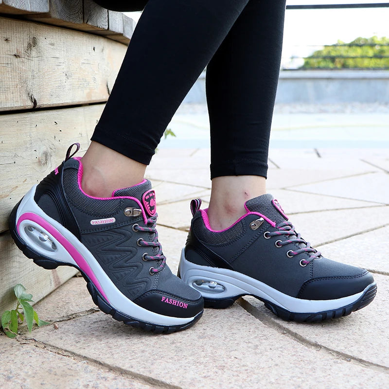 Ladies Sneakers Comfortable Breathable Platform Shoes Fashion Lace Up