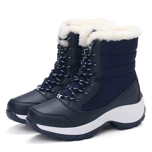 Snow Boots Women Platform Boots Non-slip Women Winter Shoes Fur Warm