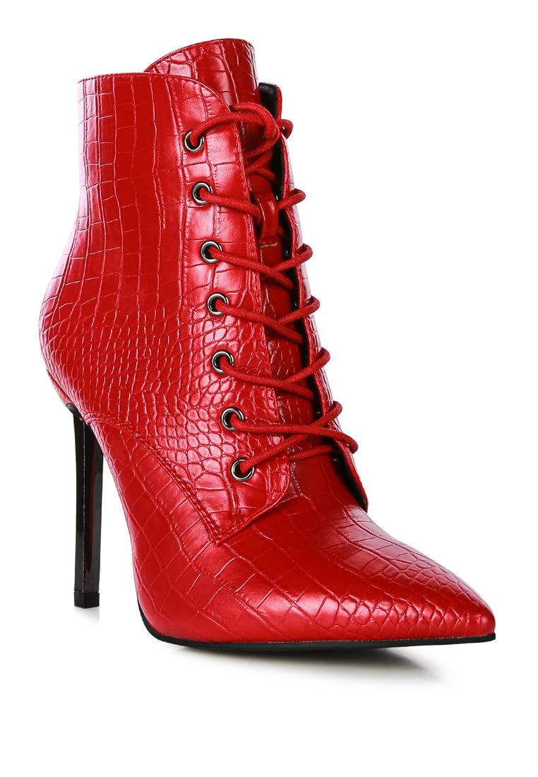 Escala Croc Stiletto Ankle Boots