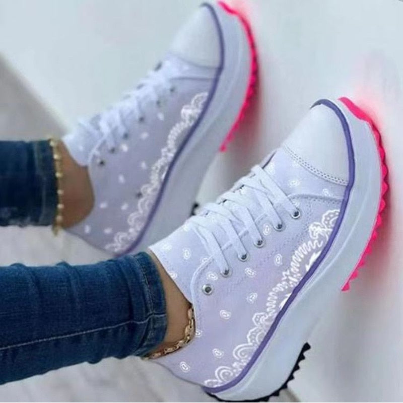 Fashion Women Sneakers Casual Sport Shoes Pattern Canvas