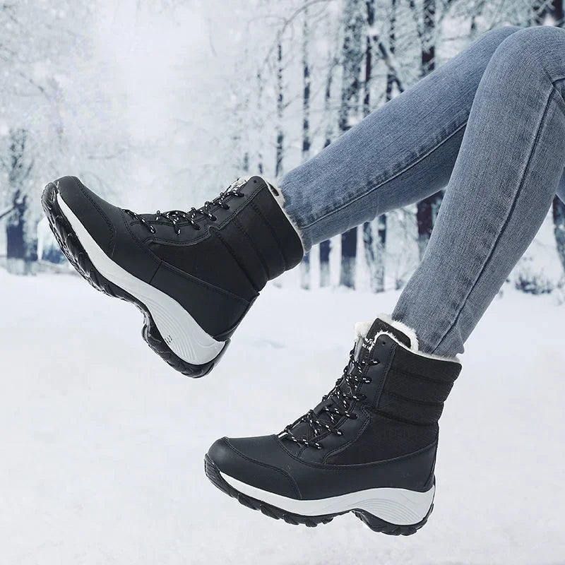 Snow Boots Women Platform Boots Non-slip Women Winter Shoes Fur Warm