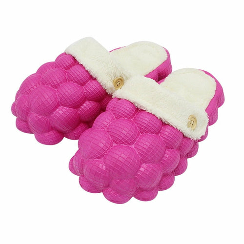 Non-slip Warm Cotton Bubble Home Slides Beige/Pink/Black/Blue/Yellow