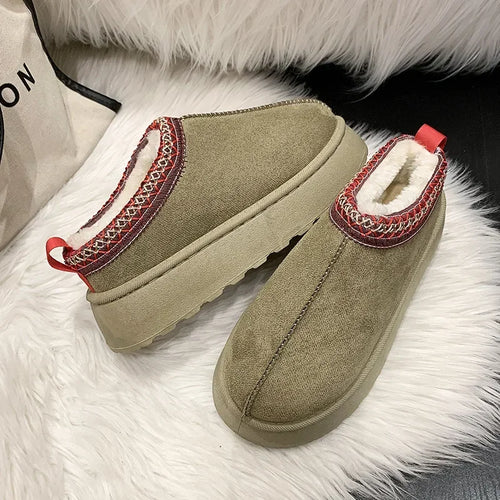 Snow Boots for Women 2023 Winter New Cashmere Warm Thick Soles Without