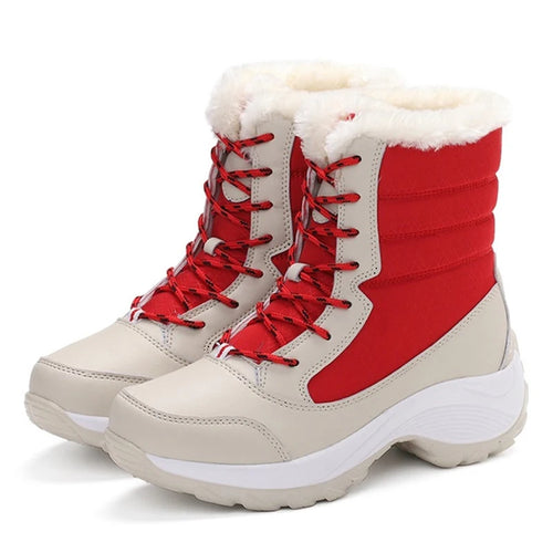 Snow Boots Women Platform Boots Non-slip Women Winter Shoes Fur Warm