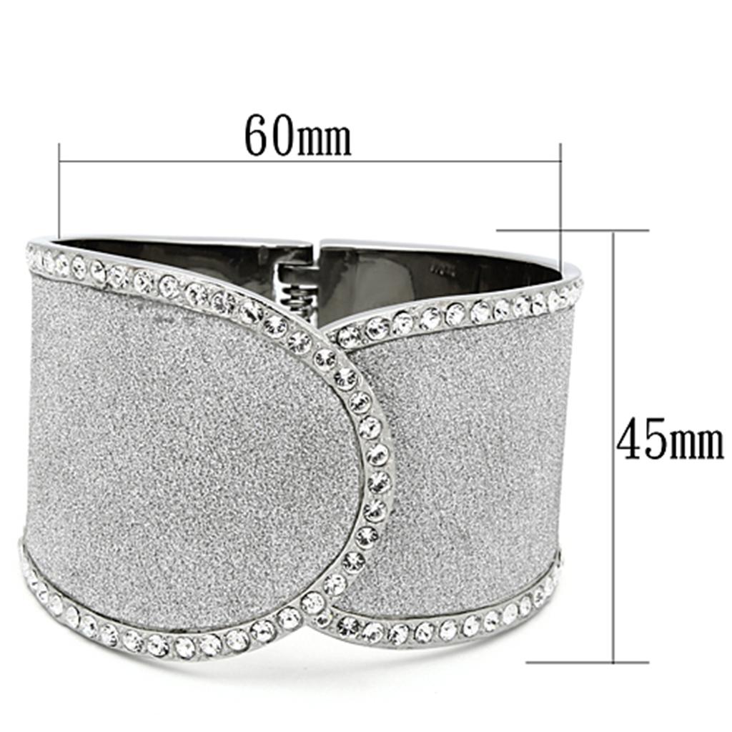 TK1152 - High polished (no plating) Stainless Steel Bangle with Top