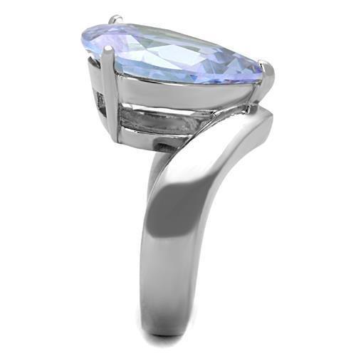 TK1755 - High polished (no plating) Stainless Steel Ring with AAA