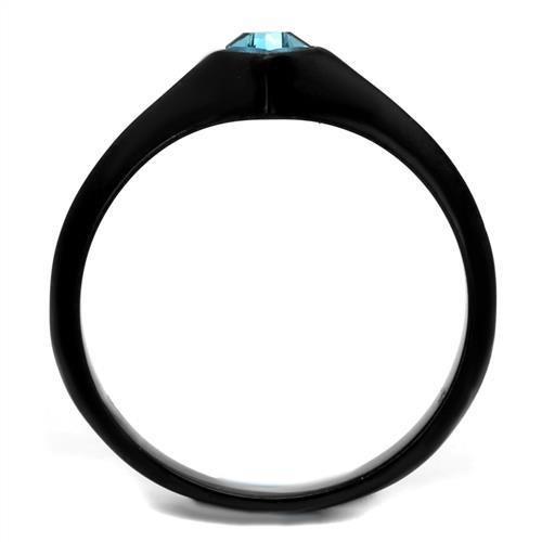 TK2284 - IP Black(Ion Plating) Stainless Steel Ring with Top Grade