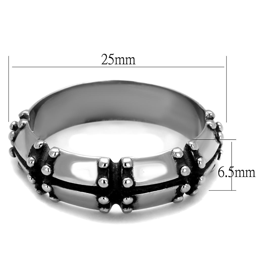 TK2342 - High polished (no plating) Stainless Steel Ring with Epoxy