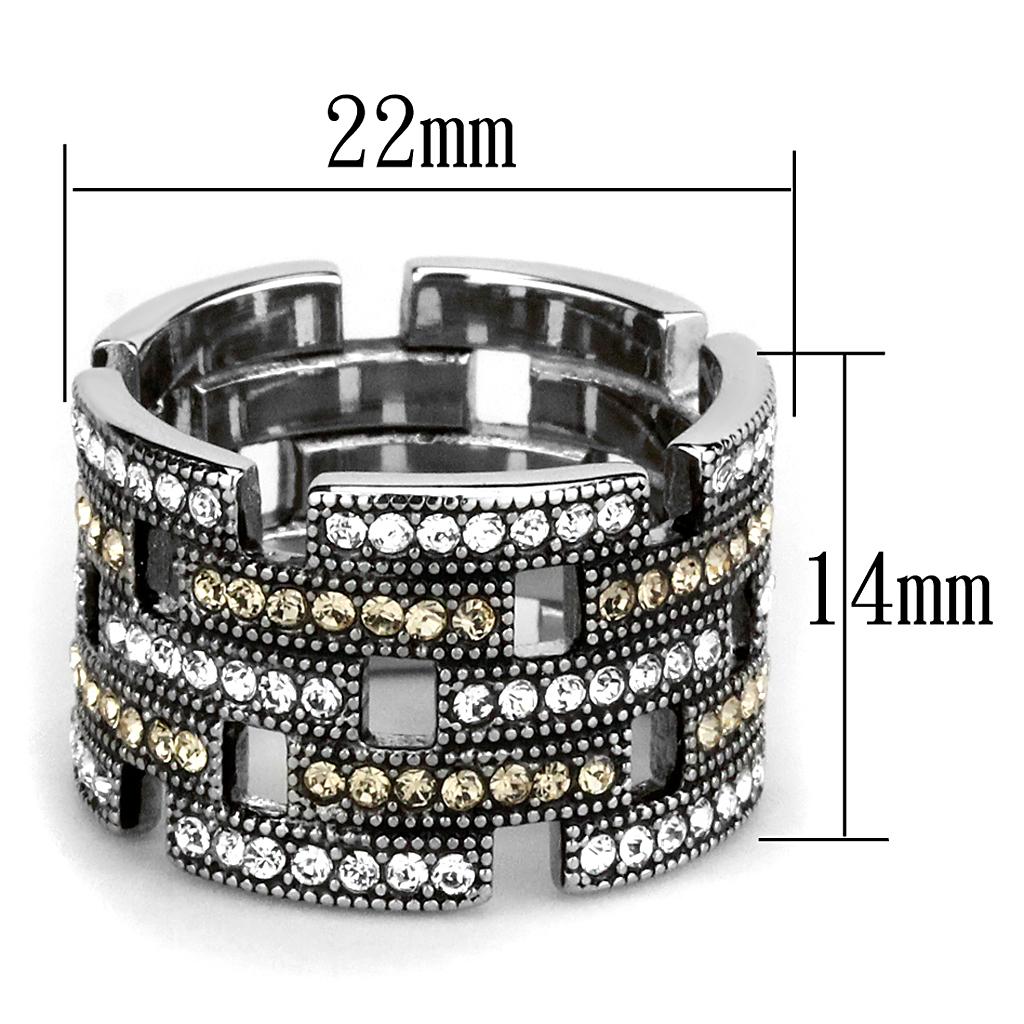 TK2987 - High polished (no plating) Stainless Steel Ring with Top