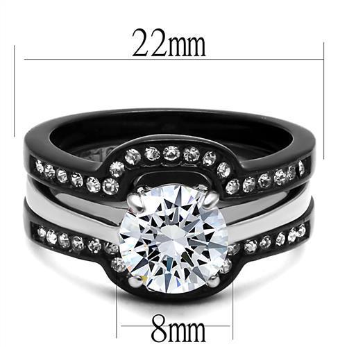 Women Stainless Steel Cubic Zirconia Rings TK3214