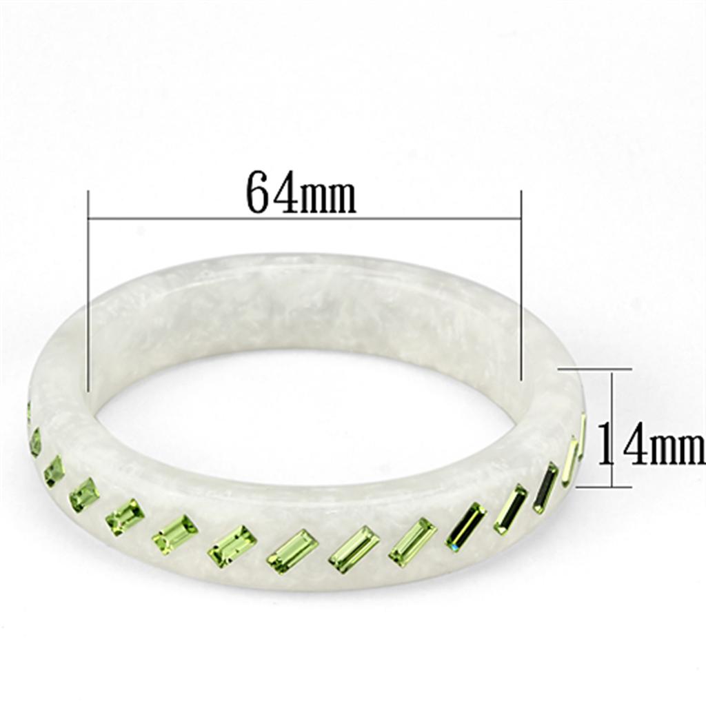 VL093 -  Resin Bangle with Top Grade Crystal  in Peridot