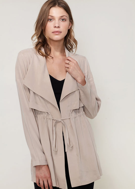 Ro&de Noir Open Front Jacket In Taupe