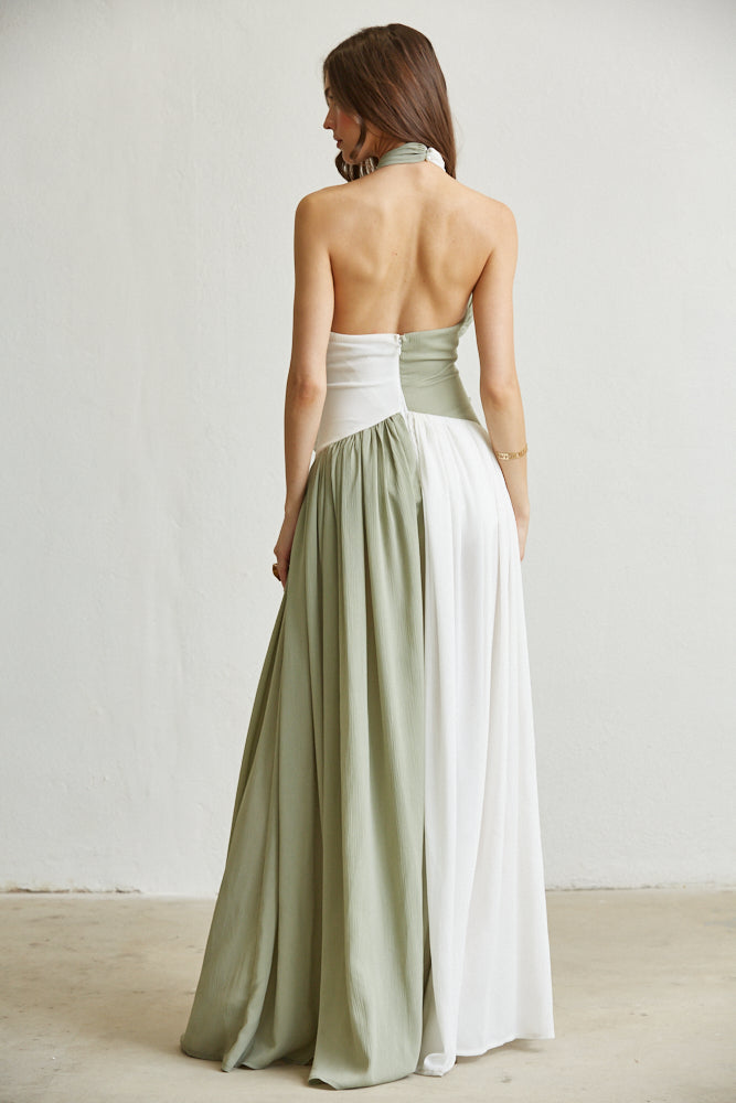 Breeze Two-Tone Slit Dress