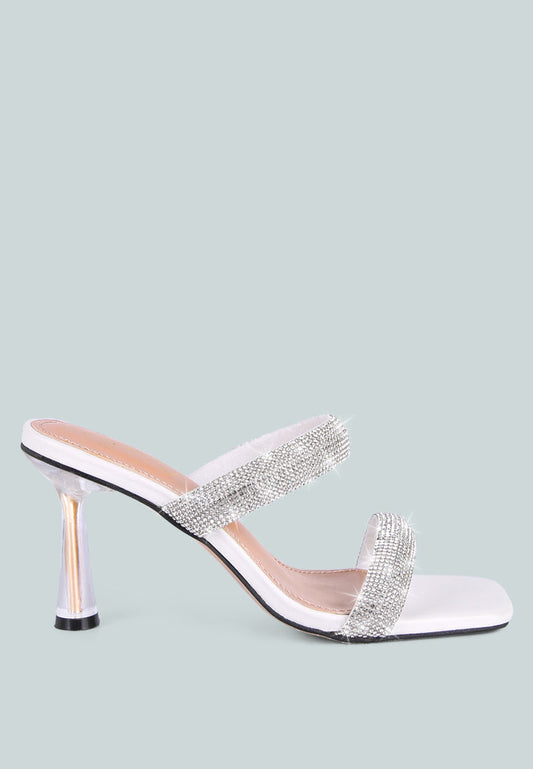 Dolls Rhinestone Embellished Slip On Sandals