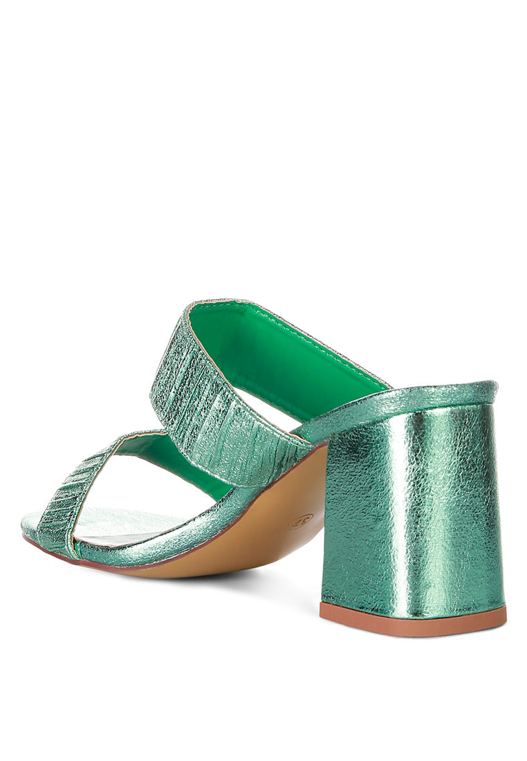 Giblet Metallic Slip On Block Heels