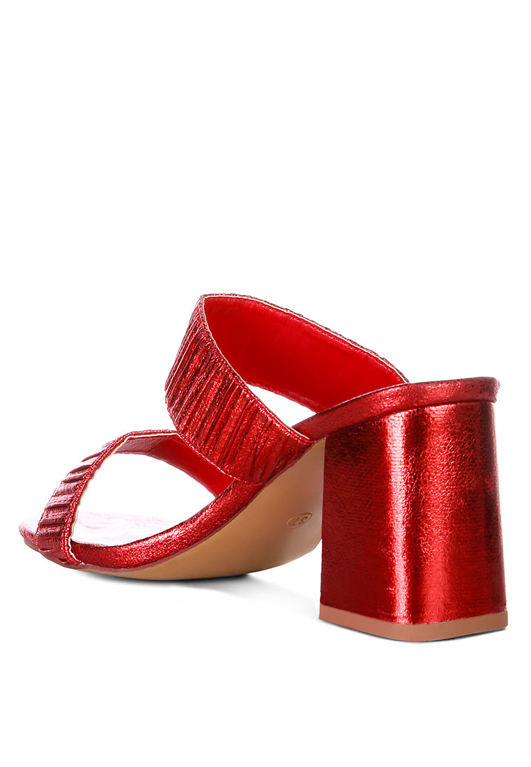 Giblet Metallic Slip On Block Heels