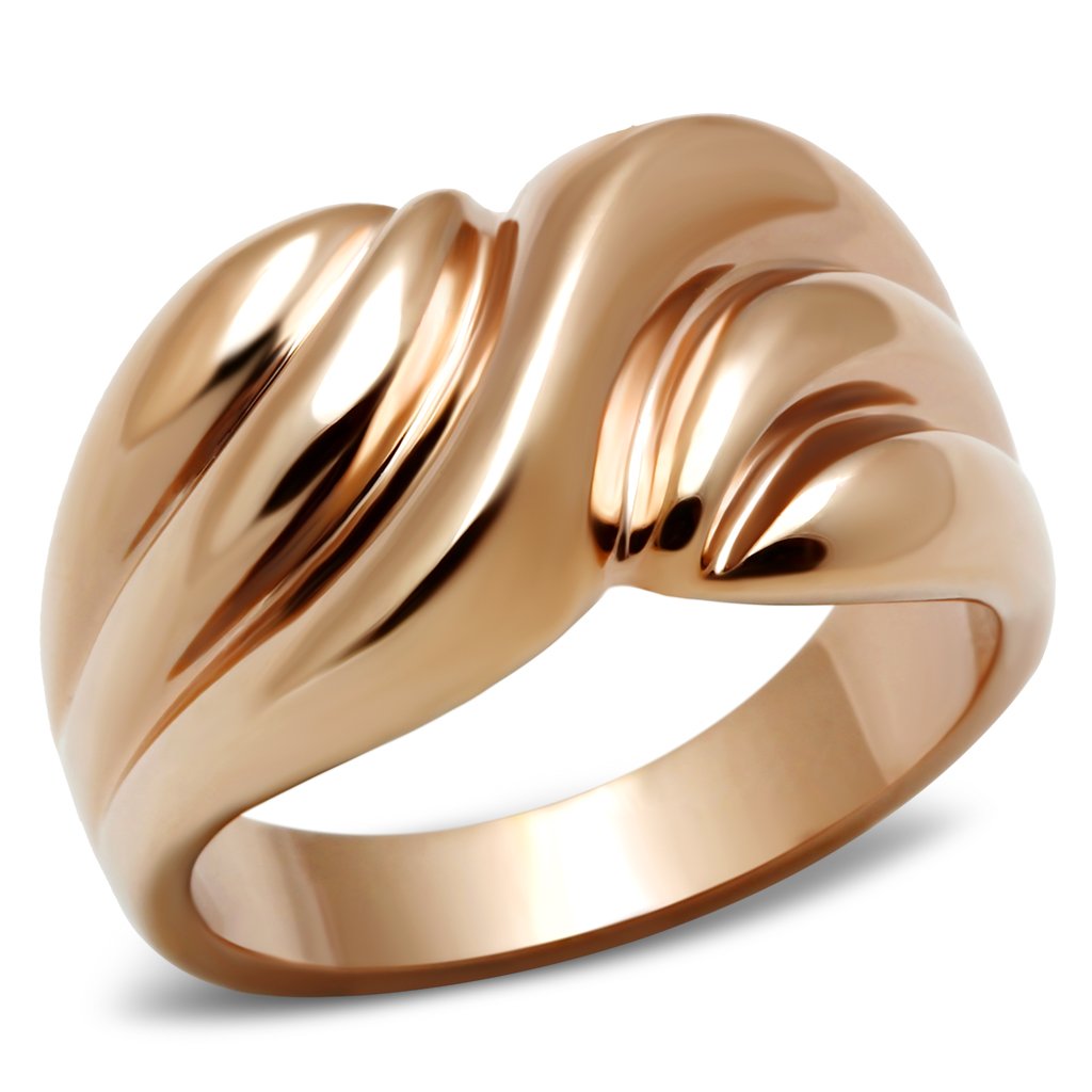 GL214 - IP Rose Gold(Ion Plating) Brass Ring with No Stone