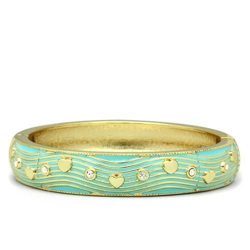 LO2151 - Flash Gold White Metal Bangle with Top Grade Crystal  in