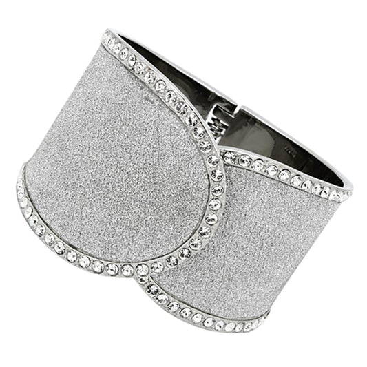 TK1152 - High polished (no plating) Stainless Steel Bangle with Top